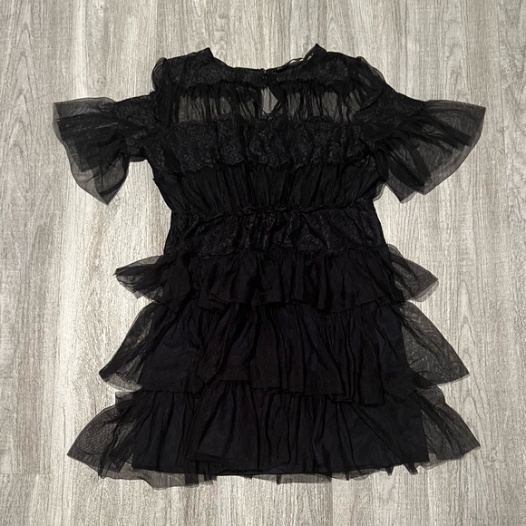 Zara black lace and tule mini dress - Picture 3 of 15